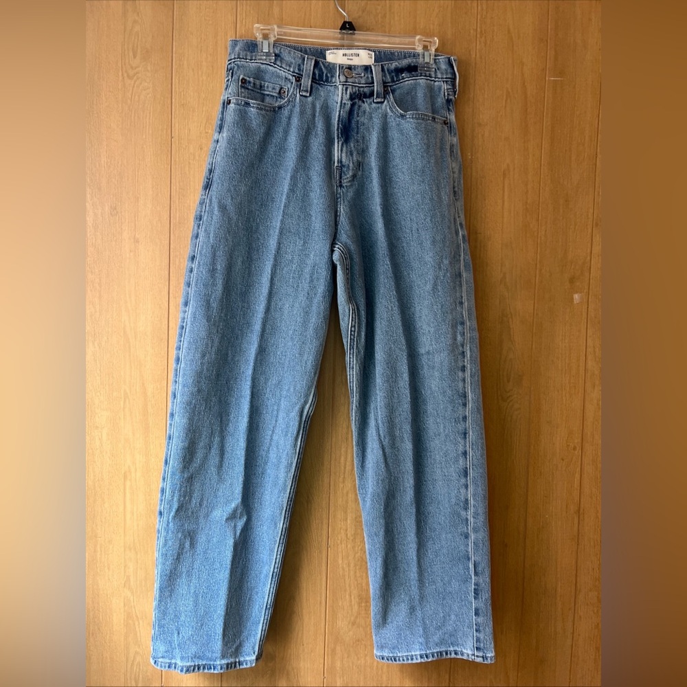 Hollister Baggy Jeans Women's size 26x30 Blue Dark Wash Denim High Rise